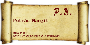 Petrás Margit névjegykártya